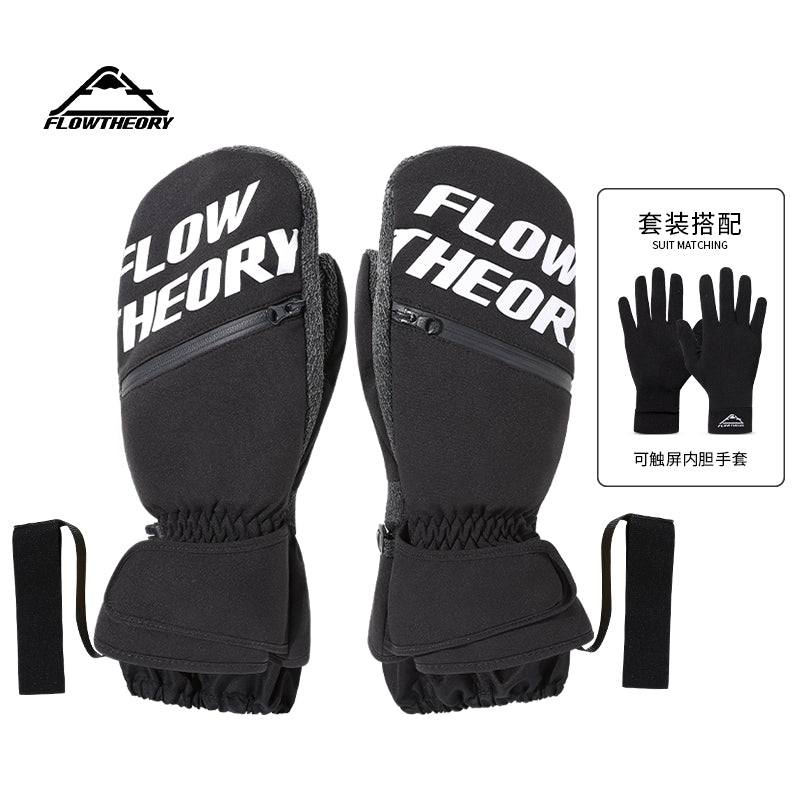 Adults' Kevlar® Reinforced Snowboard Mittens [2-in-1 Protection System] with Touchscreen Liner